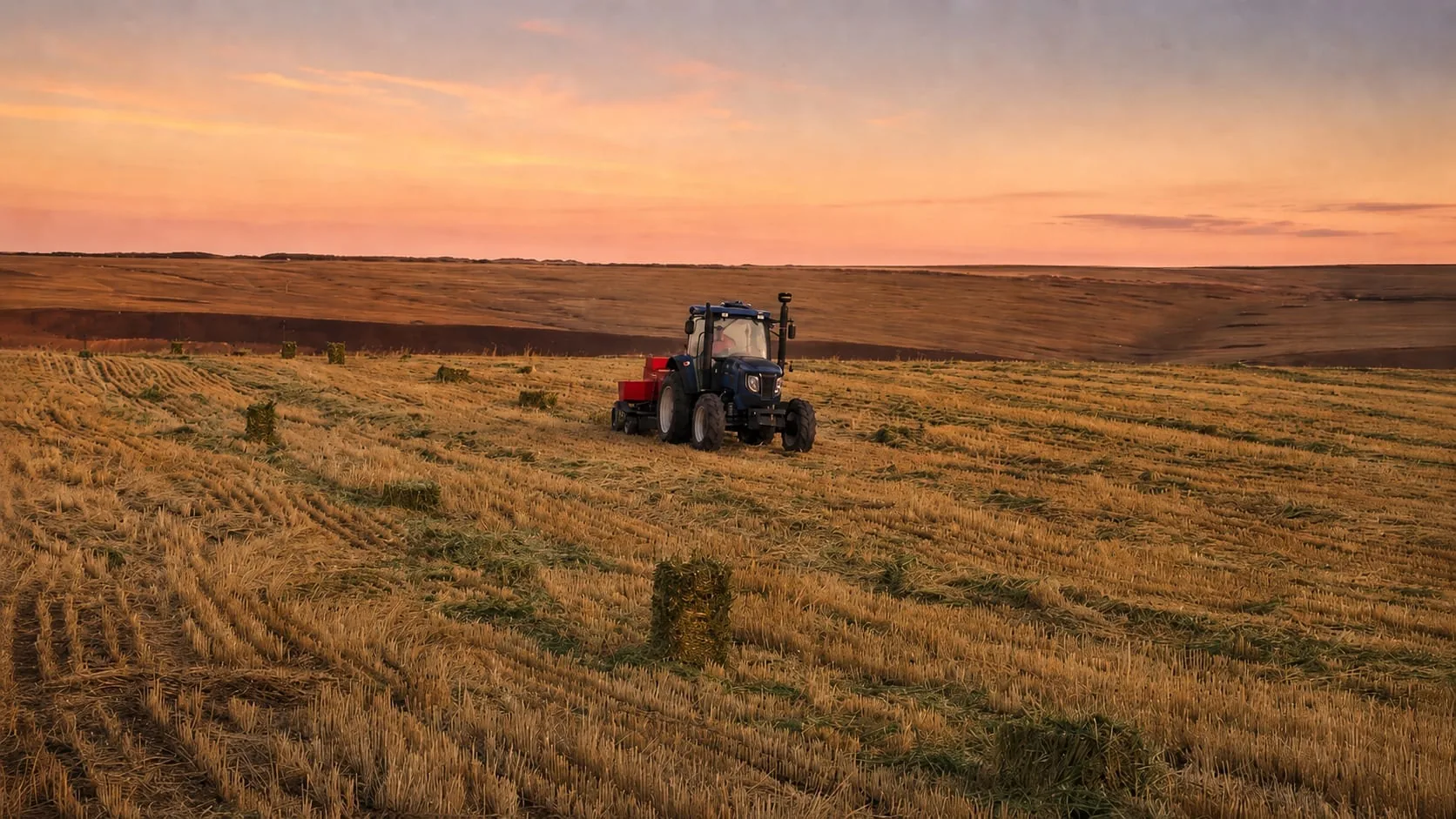 Sunset harvest farmland