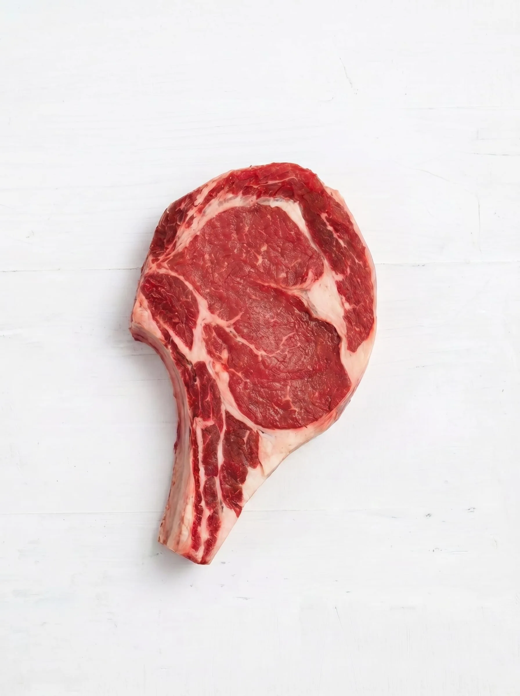 Raw ribeye cut detail